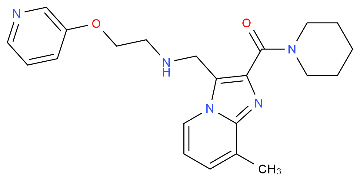 N-{[8-methyl-2-(1-piperidinylcarbonyl)imidazo[1,2-a]pyridin-3-yl]methyl}-2-(3-pyridinyloxy)ethanamine_分子结构_CAS_)