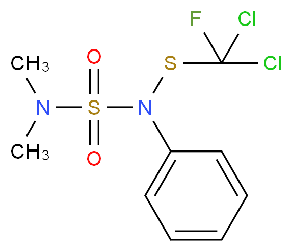 ({[dichloro(fluoro)methyl]sulfanyl}(phenyl)sulfamoyl)dimethylamine_分子结构_CAS_1085-98-9