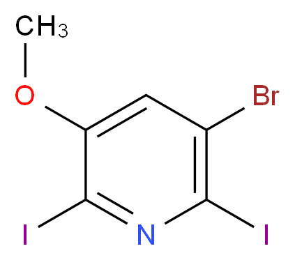 3-Bromo-2,6-diiodo-5-methoxypyridine_分子结构_CAS_1040682-61-8)