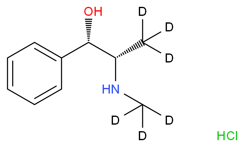 (1S,2S)-2-[(<sup>2</sup>H<sub>3</sub>)methylamino]-1-phenyl(3,3,3-<sup>2</sup>H<sub>3</sub>)propan-1-ol hydrochloride_分子结构_CAS_284665-25-4