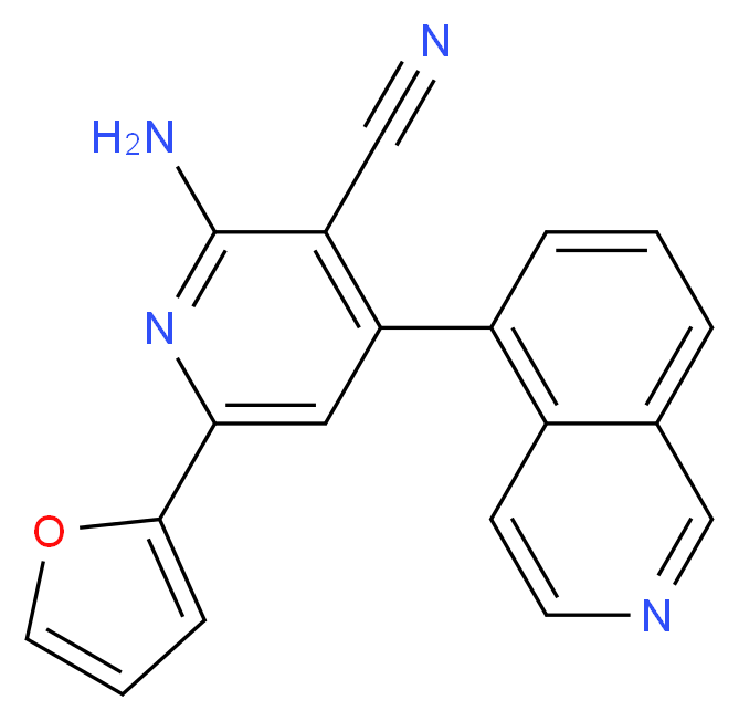 2-amino-6-(2-furyl)-4-isoquinolin-5-ylnicotinonitrile_分子结构_CAS_)