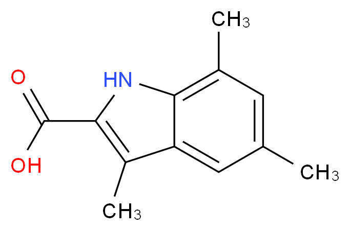 3,5,7-Trimethyl-1H-indole-2-carboxylic acid_分子结构_CAS_876715-82-1)