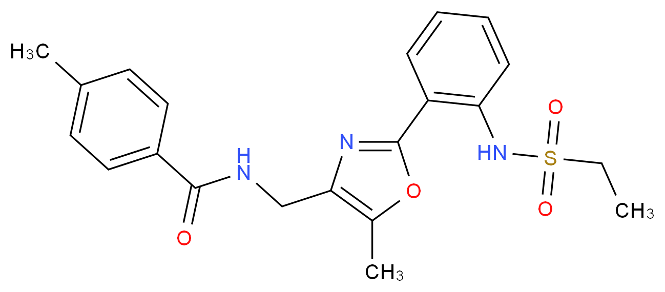 N-[(2-{2-[(ethylsulfonyl)amino]phenyl}-5-methyl-1,3-oxazol-4-yl)methyl]-4-methylbenzamide_分子结构_CAS_)