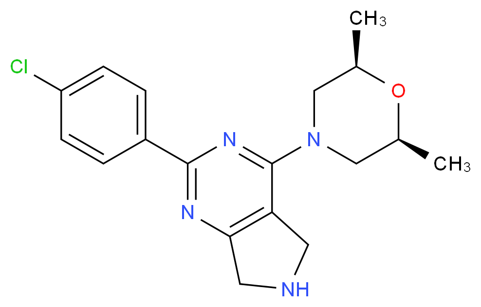 2-(4-chlorophenyl)-4-[(2R*,6S*)-2,6-dimethyl-4-morpholinyl]-6,7-dihydro-5H-pyrrolo[3,4-d]pyrimidine_分子结构_CAS_)