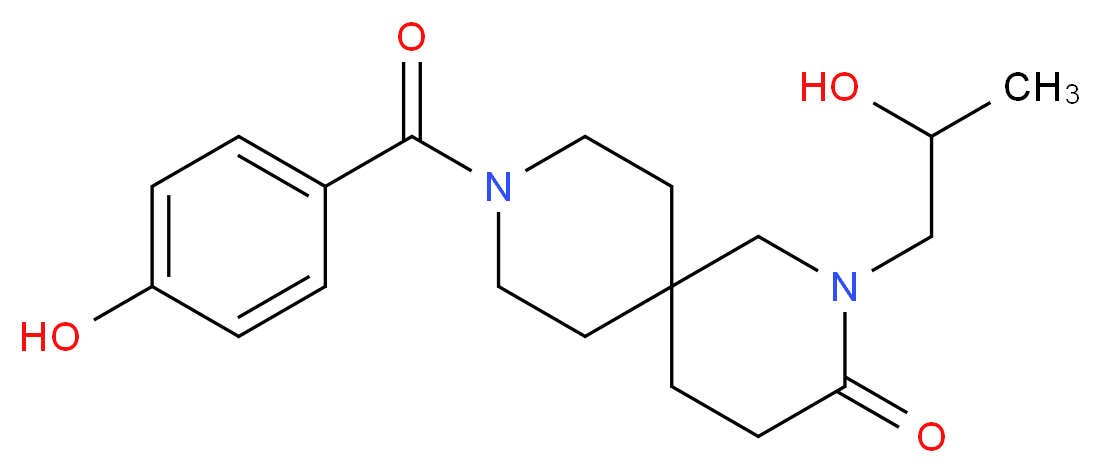 9-(4-hydroxybenzoyl)-2-(2-hydroxypropyl)-2,9-diazaspiro[5.5]undecan-3-one_分子结构_CAS_)