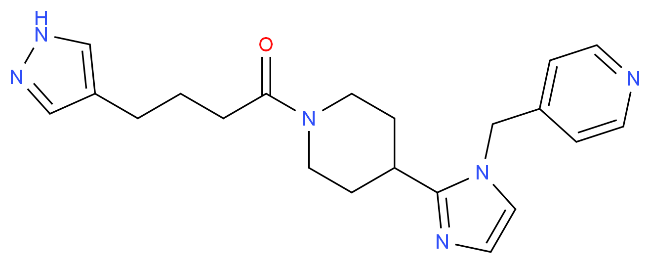 4-[(2-{1-[4-(1H-pyrazol-4-yl)butanoyl]piperidin-4-yl}-1H-imidazol-1-yl)methyl]pyridine_分子结构_CAS_)