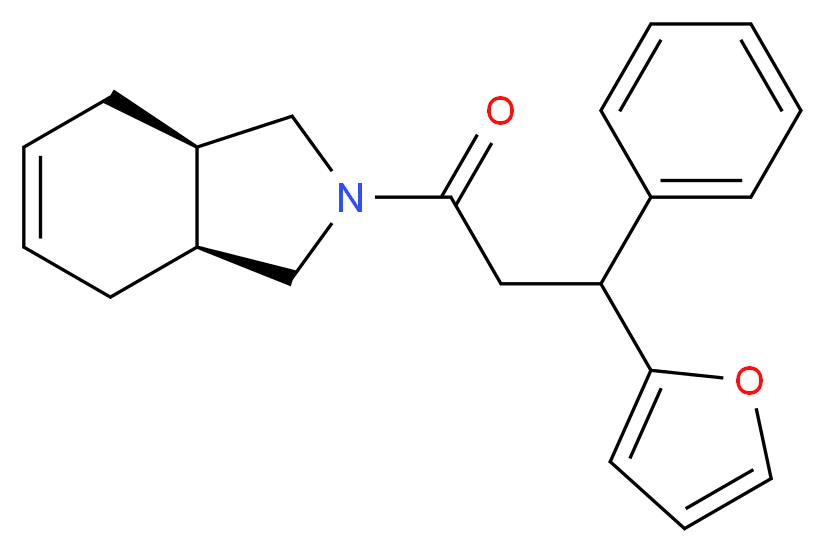 (3aR*,7aS*)-2-[3-(2-furyl)-3-phenylpropanoyl]-2,3,3a,4,7,7a-hexahydro-1H-isoindole_分子结构_CAS_)
