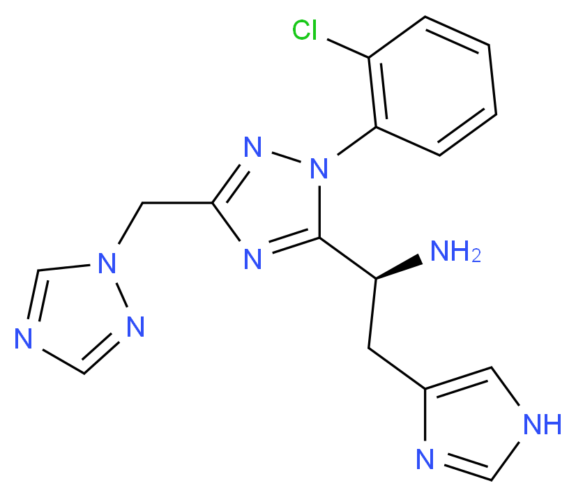 (1S)-1-[1-(2-chlorophenyl)-3-(1H-1,2,4-triazol-1-ylmethyl)-1H-1,2,4-triazol-5-yl]-2-(1H-imidazol-4-yl)ethanamine_分子结构_CAS_)