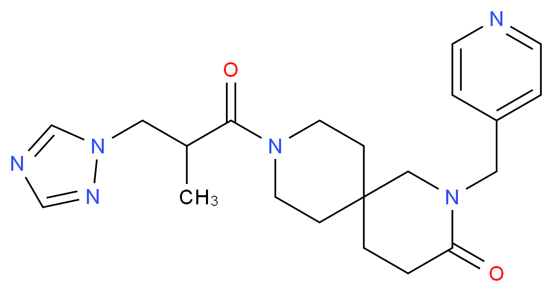 9-[2-methyl-3-(1H-1,2,4-triazol-1-yl)propanoyl]-2-(pyridin-4-ylmethyl)-2,9-diazaspiro[5.5]undecan-3-one_分子结构_CAS_)