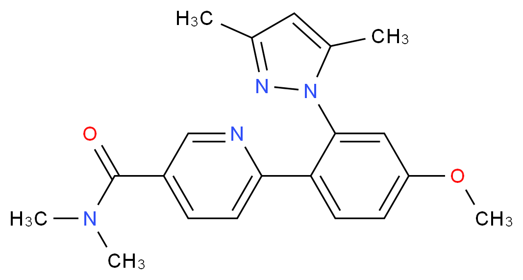 6-[2-(3,5-dimethyl-1H-pyrazol-1-yl)-4-methoxyphenyl]-N,N-dimethylnicotinamide_分子结构_CAS_)