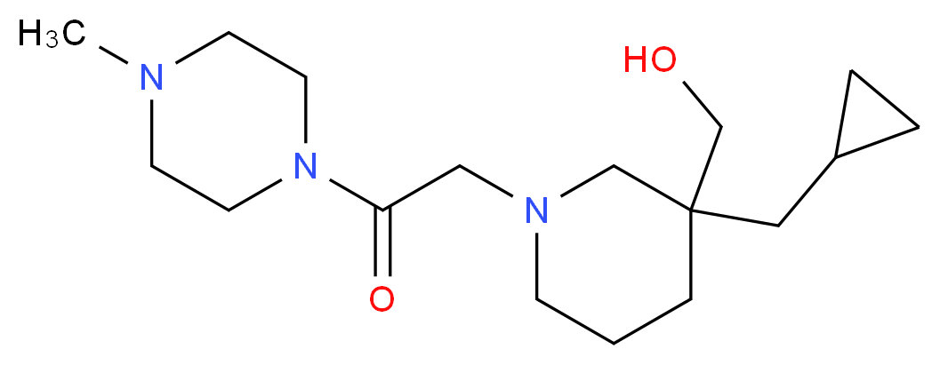 {3-(cyclopropylmethyl)-1-[2-(4-methylpiperazin-1-yl)-2-oxoethyl]piperidin-3-yl}methanol_分子结构_CAS_)