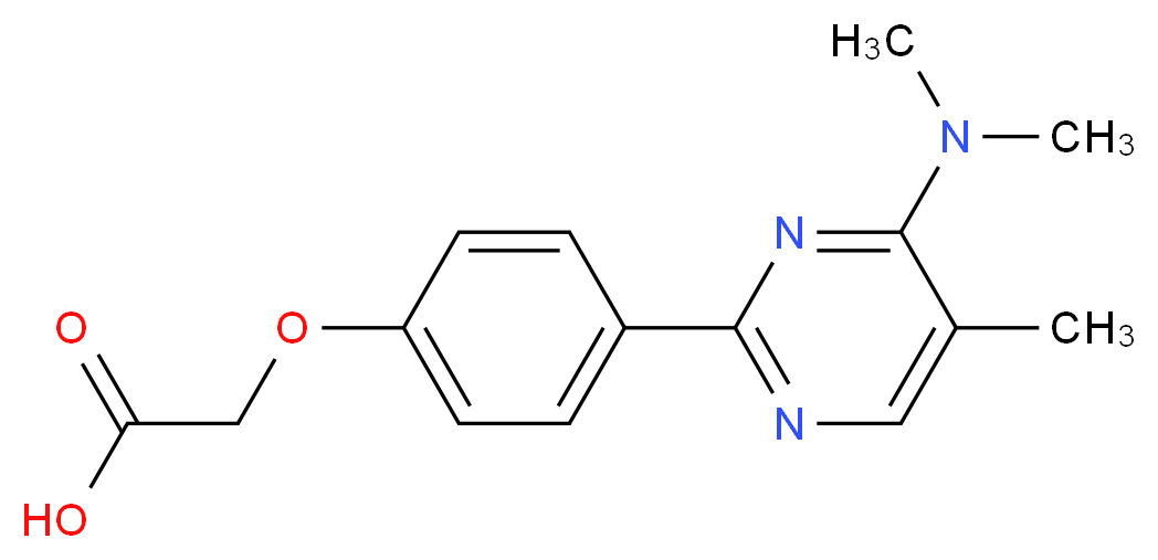 {4-[4-(dimethylamino)-5-methylpyrimidin-2-yl]phenoxy}acetic acid_分子结构_CAS_)
