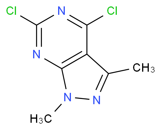 4,6-Dichloro-1,3-dimethyl-1H-pyrazolo[3,4-d]pyrimidine_分子结构_CAS_1072895-86-3)