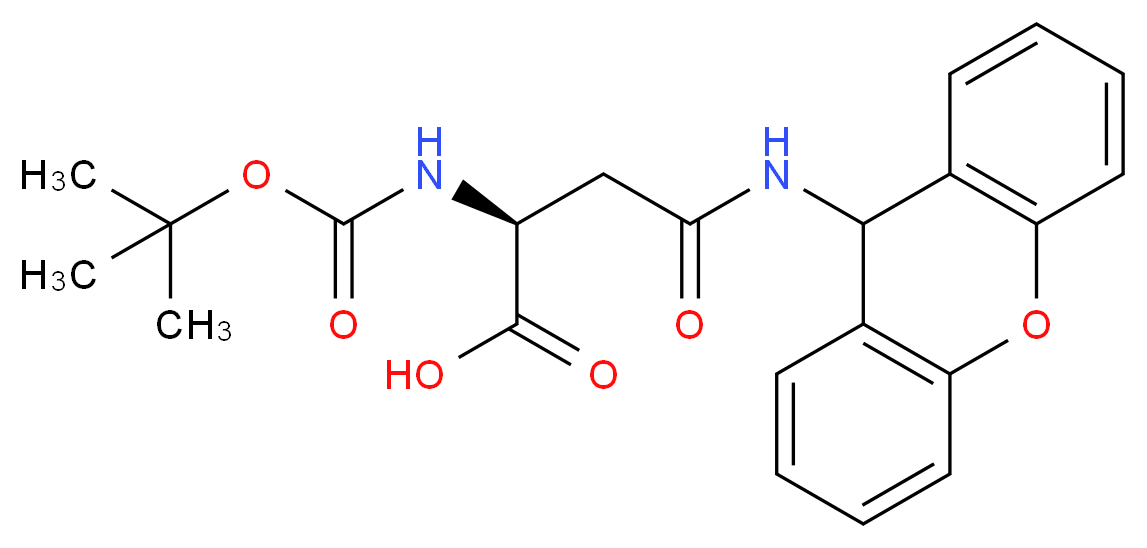 Boc-Asn(Xan)-OH_分子结构_CAS_65420-40-8)