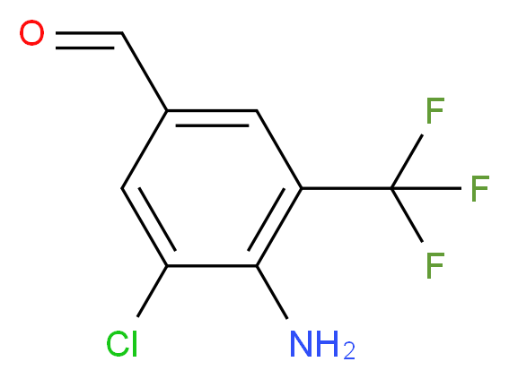 4-amino-3-chloro-5-(trifluoromethyl)benzaldehyde_分子结构_CAS_95656-51-2