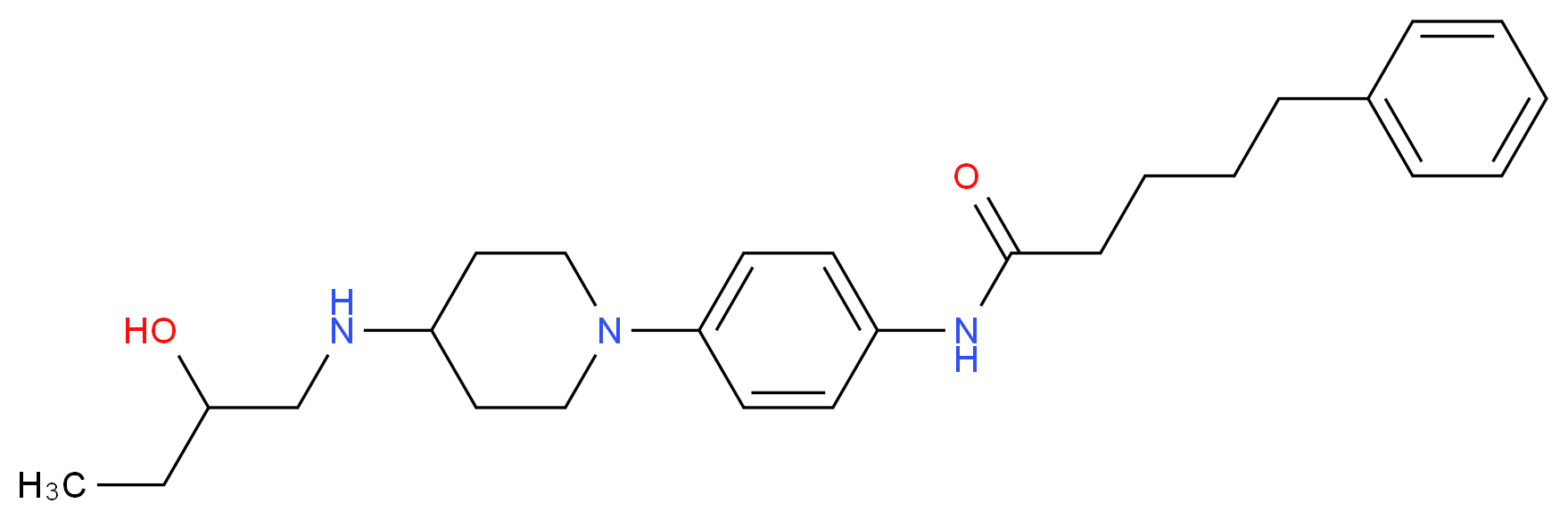 N-(4-{4-[(2-hydroxybutyl)amino]-1-piperidinyl}phenyl)-5-phenylpentanamide_分子结构_CAS_)