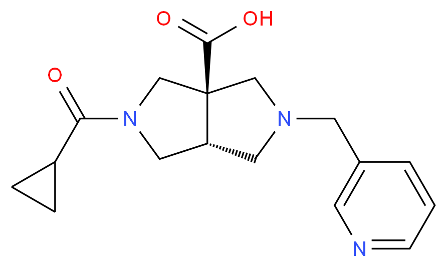 (3aR*,6aR*)-2-(cyclopropylcarbonyl)-5-(pyridin-3-ylmethyl)hexahydropyrrolo[3,4-c]pyrrole-3a(1H)-carboxylic acid_分子结构_CAS_)