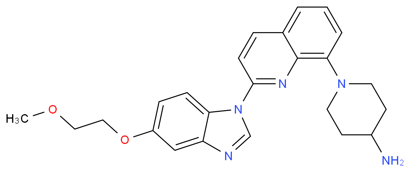 1-{2-[5-(2-methoxyethoxy)-1H-1,3-benzodiazol-1-yl]quinolin-8-yl}piperidin-4-amine_分子结构_CAS_343787-29-1