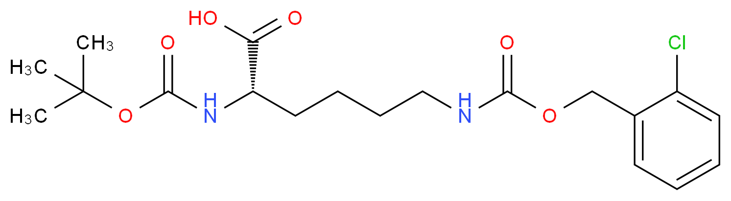 (2S)-2-{[(tert-butoxy)carbonyl]amino}-6-({[(2-chlorophenyl)methoxy]carbonyl}amino)hexanoic acid_分子结构_CAS_54613-99-9