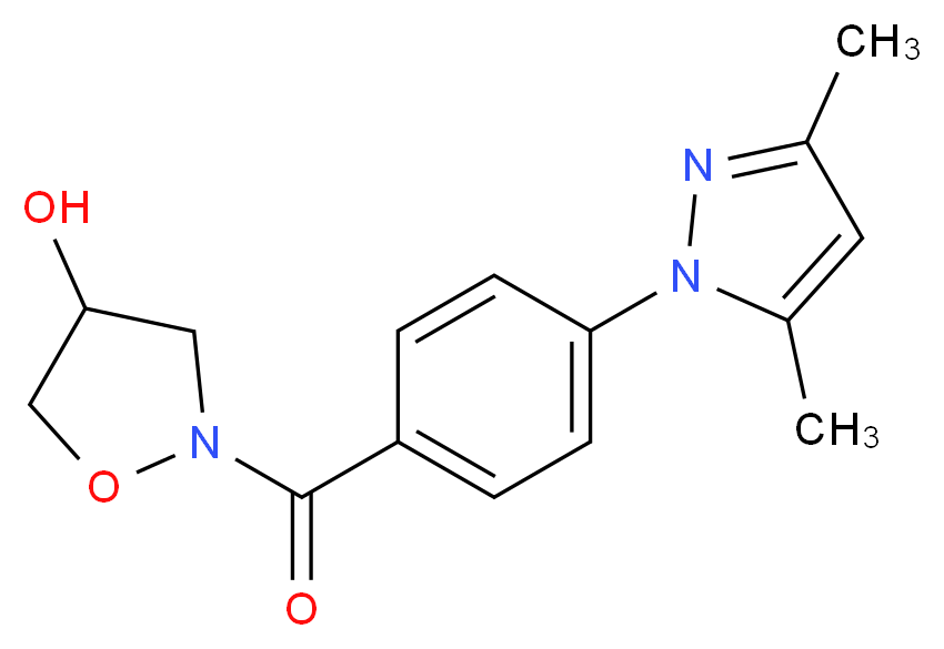2-[4-(3,5-dimethyl-1H-pyrazol-1-yl)benzoyl]-4-isoxazolidinol_分子结构_CAS_)