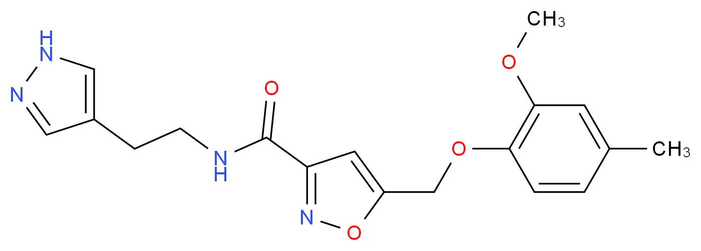 5-[(2-methoxy-4-methylphenoxy)methyl]-N-[2-(1H-pyrazol-4-yl)ethyl]isoxazole-3-carboxamide_分子结构_CAS_)