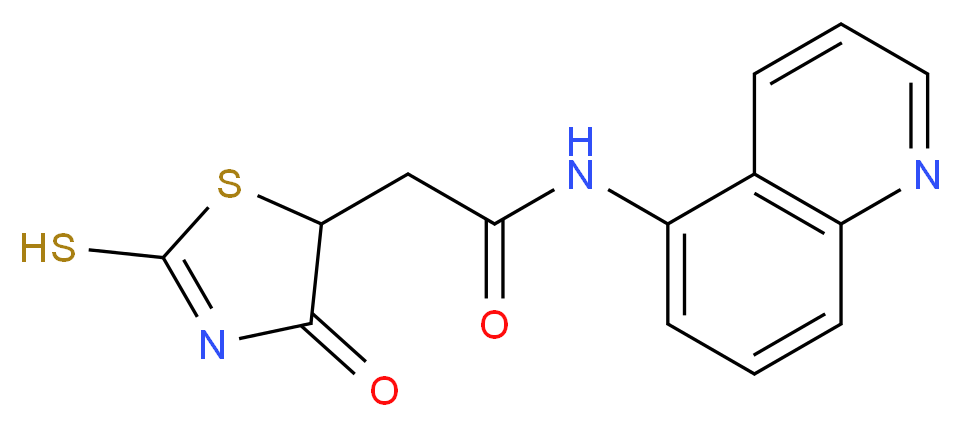 2-(2-Mercapto-4-oxo-4,5-dihydro-1,3-thiazol-5-yl)-N-quinolin-5-ylacetamide_分子结构_CAS_)