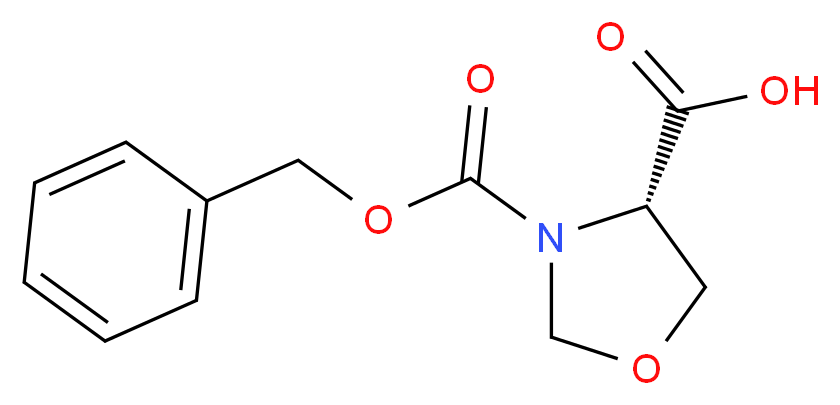 (S)-(-)-3-(苄氧羰基)-噁唑烷-4-羧酸_分子结构_CAS_97534-82-2)