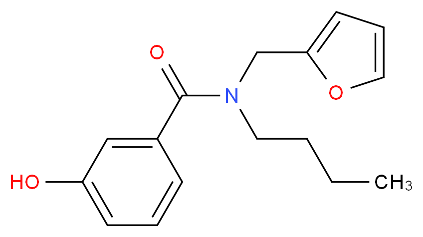 N-butyl-N-(2-furylmethyl)-3-hydroxybenzamide_分子结构_CAS_)