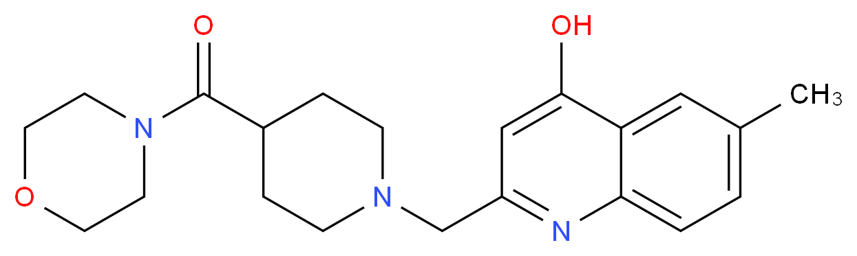 6-methyl-2-{[4-(morpholin-4-ylcarbonyl)piperidin-1-yl]methyl}quinolin-4-ol_分子结构_CAS_)