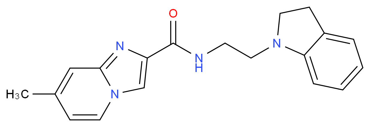 N-[2-(2,3-dihydro-1H-indol-1-yl)ethyl]-7-methylimidazo[1,2-a]pyridine-2-carboxamide_分子结构_CAS_)