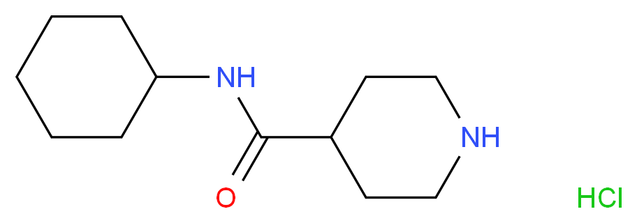 N-cyclohexylpiperidine-4-carboxamide hydrochloride_分子结构_CAS_63214-55-1