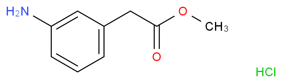 methyl 2-(3-aminophenyl)acetate hydrochloride_分子结构_CAS_)