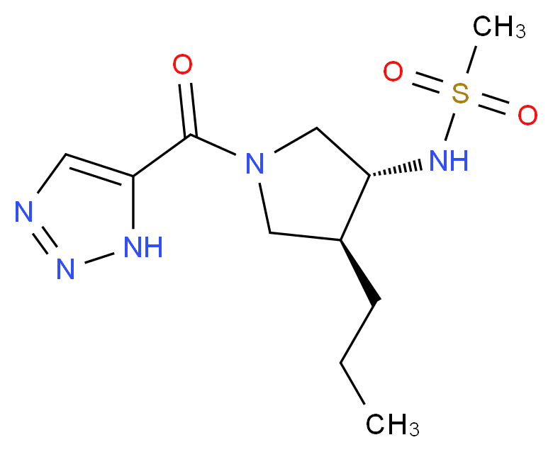 N-[(3R*,4S*)-4-propyl-1-(1H-1,2,3-triazol-5-ylcarbonyl)-3-pyrrolidinyl]methanesulfonamide_分子结构_CAS_)