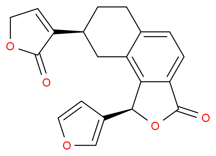 3-[(1R,8S)-1-(furan-3-yl)-3-oxo-1H,3H,6H,7H,8H,9H-naphtho[1,2-c]furan-8-yl]-2,5-dihydrofuran-2-one_分子结构_CAS_126724-95-6