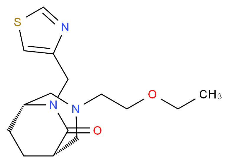 (1S*,5R*)-3-(2-ethoxyethyl)-6-(1,3-thiazol-4-ylmethyl)-3,6-diazabicyclo[3.2.2]nonan-7-one_分子结构_CAS_)