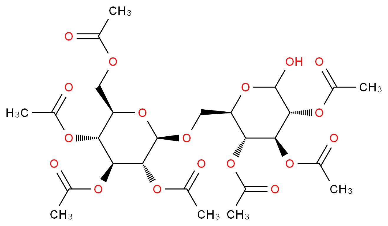 [(2R,3R,4S,5R,6R)-3,4,5-tris(acetyloxy)-6-{[(2R,3R,4S,5R)-3,4,5-tris(acetyloxy)-6-hydroxyoxan-2-yl]methoxy}oxan-2-yl]methyl acetate_分子结构_CAS_56253-33-9