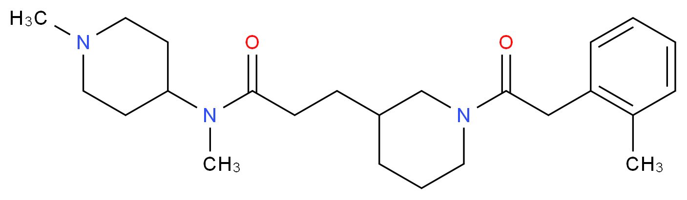 N-methyl-3-{1-[(2-methylphenyl)acetyl]-3-piperidinyl}-N-(1-methyl-4-piperidinyl)propanamide_分子结构_CAS_)