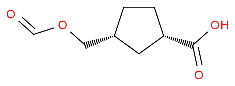 (1S,3R)-3-[(formyloxy)methyl]cyclopentane-1-carboxylic acid_分子结构_CAS_96443-42-4