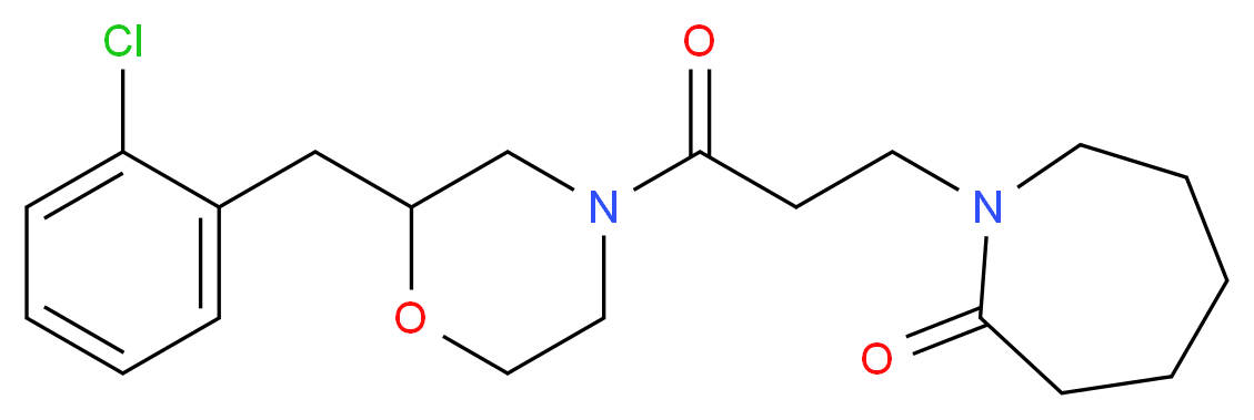 1-{3-[2-(2-chlorobenzyl)-4-morpholinyl]-3-oxopropyl}-2-azepanone_分子结构_CAS_)