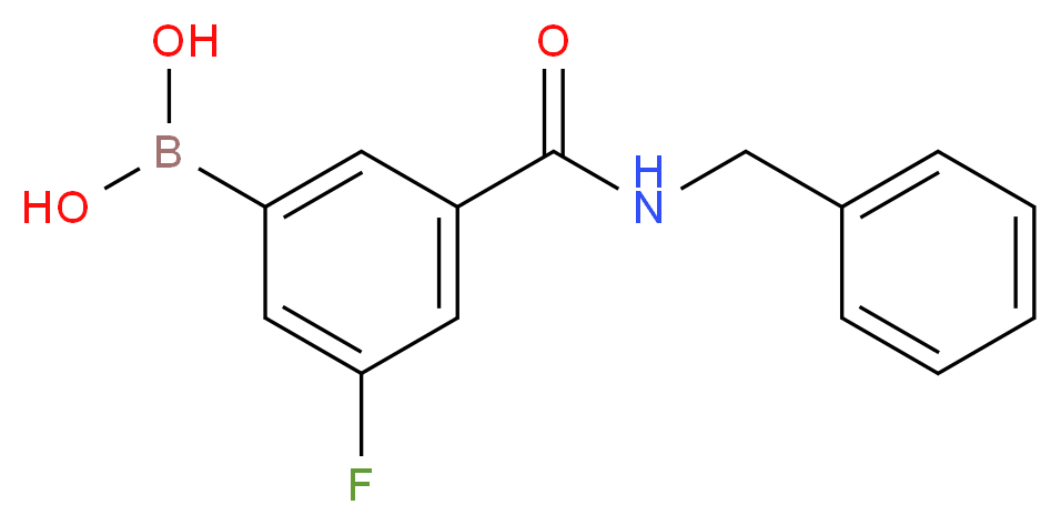 3-苄基氨甲酰基-5-氟苯硼酸_分子结构_CAS_874219-41-7)