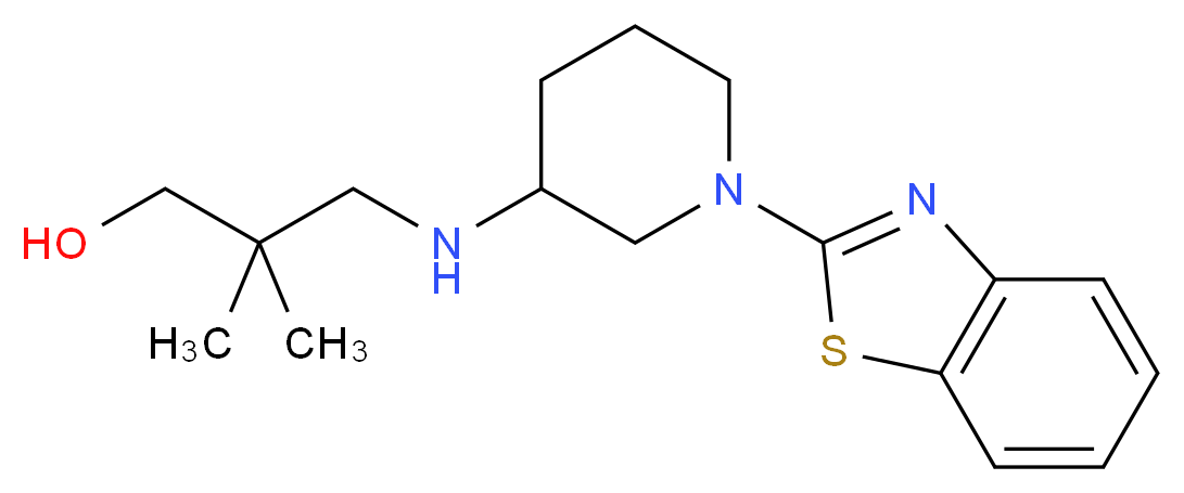 3-{[1-(1,3-benzothiazol-2-yl)-3-piperidinyl]amino}-2,2-dimethyl-1-propanol_分子结构_CAS_)