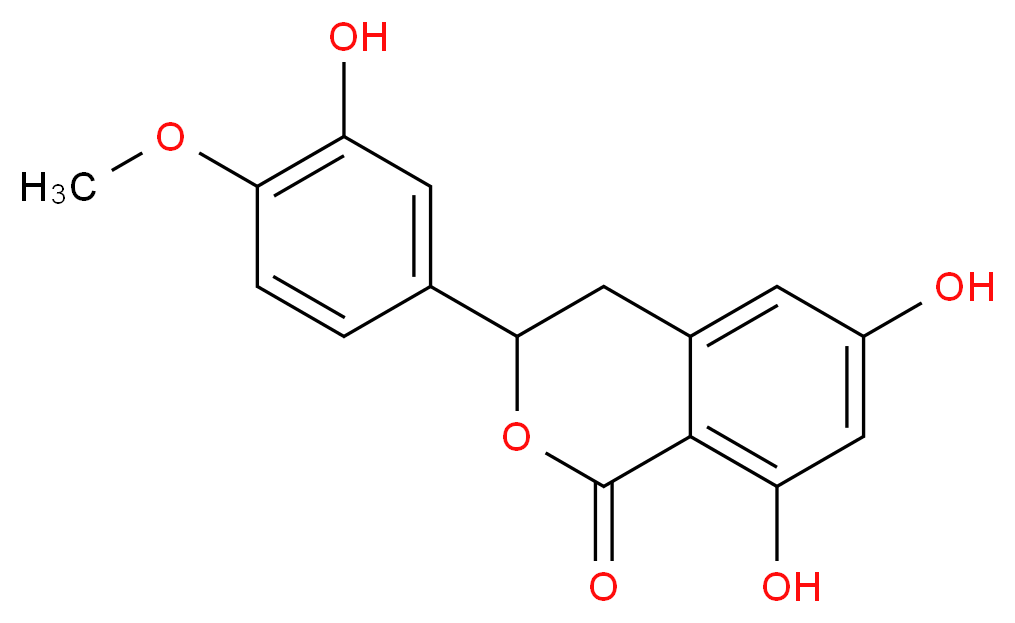 6,8-dihydroxy-3-(3-hydroxy-4-methoxyphenyl)-3,4-dihydro-1H-2-benzopyran-1-one_分子结构_CAS_147517-08-6