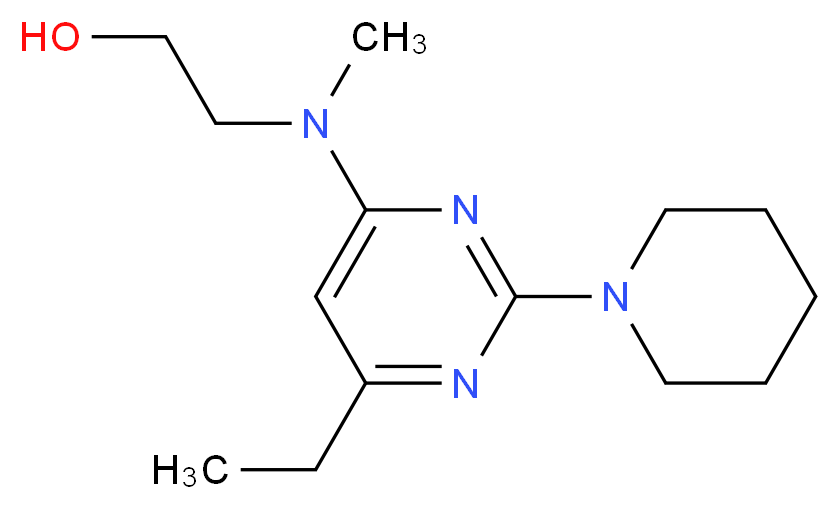 2-[(6-ethyl-2-piperidin-1-ylpyrimidin-4-yl)(methyl)amino]ethanol_分子结构_CAS_)