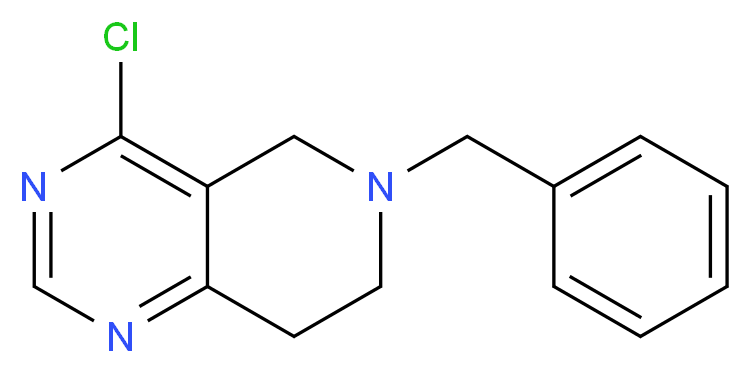 6-benzyl-4-chloro-5H,6H,7H,8H-pyrido[4,3-d]pyrimidine_分子结构_CAS_914612-23-0)