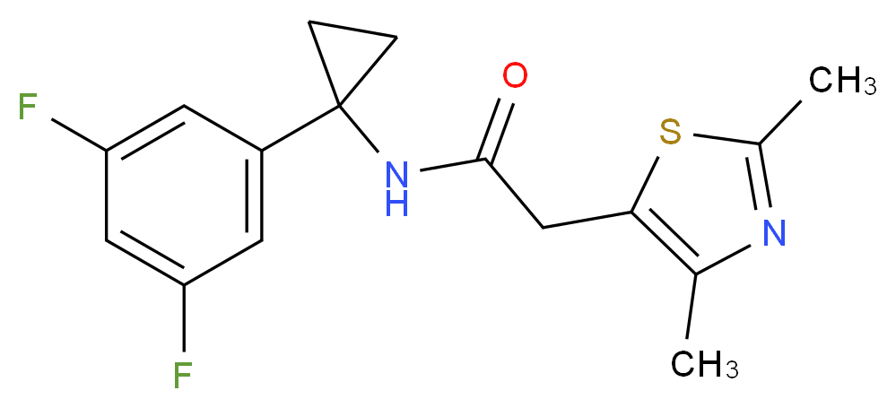 N-[1-(3,5-difluorophenyl)cyclopropyl]-2-(2,4-dimethyl-1,3-thiazol-5-yl)acetamide_分子结构_CAS_)