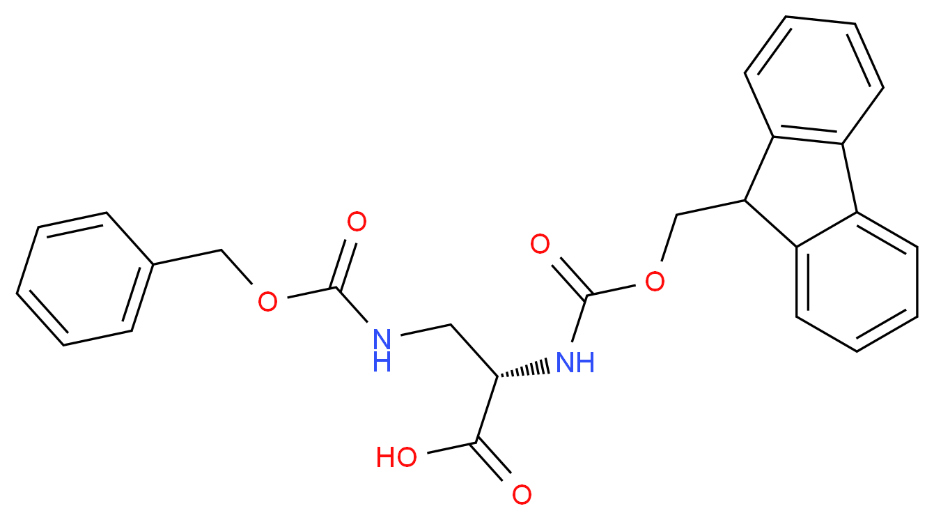 (2S)-3-{[(benzyloxy)carbonyl]amino}-2-{[(9H-fluoren-9-ylmethoxy)carbonyl]amino}propanoic acid_分子结构_CAS_204316-36-9