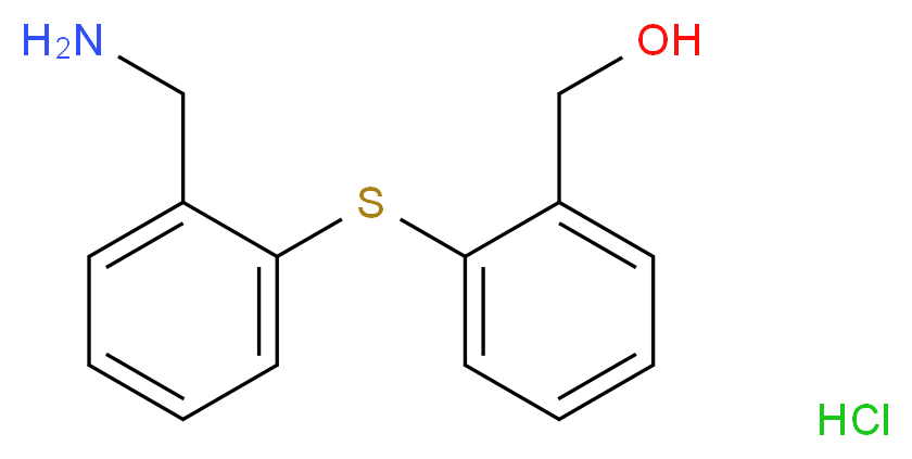 2-[2-(氨基甲基)苯基硫代]苯甲醇 盐酸盐_分子结构_CAS_62220-58-0)