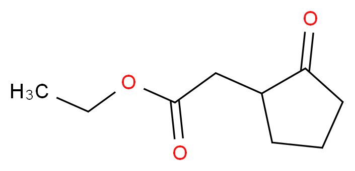 Ethyl 2-(2-oxocyclopentyl)acetate_分子结构_CAS_20826-94-2)