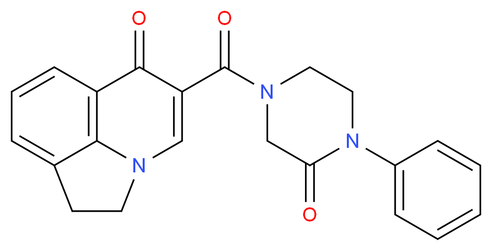 5-[(3-oxo-4-phenyl-1-piperazinyl)carbonyl]-1,2-dihydro-6H-pyrrolo[3,2,1-ij]quinolin-6-one_分子结构_CAS_)