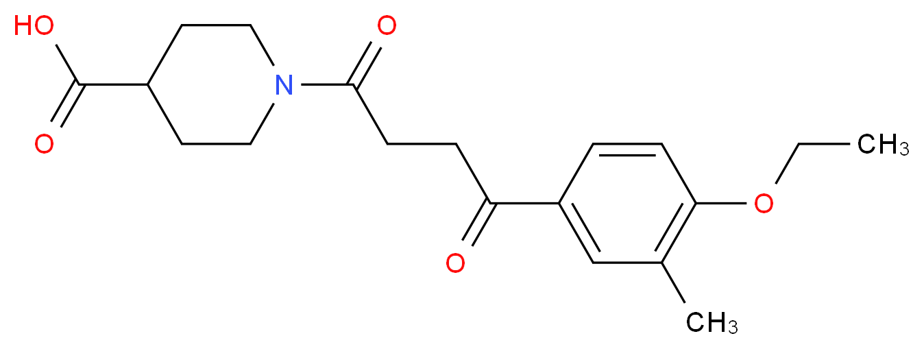 1-[4-(4-ethoxy-3-methylphenyl)-4-oxobutanoyl]piperidine-4-carboxylic acid_分子结构_CAS_)
